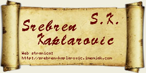 Srebren Kaplarović vizit kartica